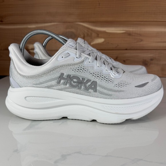 Hoka One One Bondi 9 Running Shoes Stardust/Silver 1162014 SDSTS Women's 10 D - Picture 5 of 16